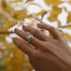 Anillo de mujer con incrustaciones de ópalo de imitación y patrón geométrico de las sucursales transfronterizas europeas y americanas de Cao Shi, estilo económico del mercado nocturno.
