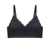 Hermosa lencería de látex sin costuras en la espalda para mujeres, delgadas, con senos grandes, pequeño efecto push-up, anticaída, para senos secundarios, sujetador sin aros.