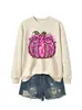 Moletom Casual Moda Confortável Plus Size Feminino Laço Rosa Abóbora Comércio Exterior Amazon Atacado Transfronteiriço