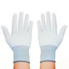 Luvas com palma revestida de PU brancas sem poeira para fábrica eletrônica com revestimento antiestático luvas de proteção para trabalho manual com dedos revestidos de PU finas atacado