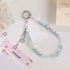 Corrente de celular elegante estrela de diamante brilhante pérola grande, cordão de nicho com contas ccd de pérola, corrente elegante para pendurar na bolsa
