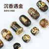 Pulsera de Madera de Agar Natural con Bolsa de Cuentas Barriles de Oro de 24K Hecha a Mano DIY Pulsera Wenwan Cuentas Espaciadoras para Pulsera Colgante Al por Mayor