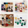 Calcetines Todo en Uno Cuatro Estaciones Sin Costuras Dibujos Animados Calcetines Medianos para Mujer Lindos Moda Japonesa Calcetines Largos Rectos Peinados para Mujer