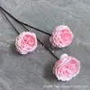 Flores Artificiais Rosa Austin de 3 Cabeças Decoração para Casa Sala de Estar Flor de Seda Arranjo de Flores Rosa Adereços de Casamento