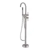 Grifo de bañera de pie, acero inoxidable 304, con control de agua caliente y fría y rociador de mano