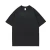 Camiseta de Manga Corta Gruesa Estilo Japonés de Algodón Puro 260g para Hombres y Mujeres, Corte Holgado, Color Sólido de Verano, Manga Media, Camiseta Básica Casual Simple