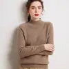 Suéter de Cachemir 100% para Mujer, Camiseta Base de Punto, Manga Raglán Nueva Otoño/Invierno, Engrosado, Cuello Semi Alto, Versátil, Suéter Cálido