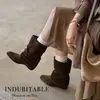 Botines de moda para mujer, sueltos, plisados, colección otoño/invierno 2026, con plataforma interior, punta cuadrada, tacón alto, botas de moda hasta la pantorrilla