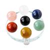 Esfera de Cristal Natural Adornos de Matriz de Siete Estrellas Esfera de Cristal Blanco Rosa Púrpura Mineral de Cristal Colorido Piedra Original Adornos para la Entrada del Hogar
