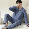 Outono Novo Luxo Primavera, Outono e Verão Novo Estilo Masculino Algodão Puro Calças de Manga Comprida Conjunto de Duas Peças Roupa de Casa Pijama