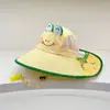 Sombrero de Sol Infantil de Estilo Coreano con Ala Ancha y Lindo Diseño de Dinosaurio, Capa Protectora Solar para Niños y Niñas, Sombrero de Viaje con Protección UV