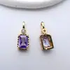 Cobre Banhado a Ouro Alta Retenção de Cor Zircônia Incrustada Pingente Retangular DIY Brincos Colar Acessórios de Joias Materiais