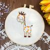 Kit de bordado a mano de animales de dibujos animados para niños, kit de bordado 3D para principiantes, diseño de muestra de tela