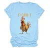 Amazon Ebay Estación Independiente Divertida e Interesante Camiseta de Manga Corta con Cuello Redondo para Mujer F-Caw-F Pollo Sorpresa Camiseta Interior
