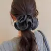Scrunchie Plissado de Bolinhas Estilo Coreano para Mulheres, Estilo Preguiçoso com Toque de Luxo, Elástico Grande para Coque ou Rabo de Cavalo