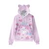 Moletom com Capuz 3D Cross-borDer Novo Verão Sanrio MeloDy Orelha de Gato Roupa para Adultos e Crianças Estampado