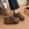 Sapatos Birkenstock originais de couro, fofos e peculiares, com aumento de altura no dedão, sola grossa, para mulheres, novos outono 2026, mocassins Birkenstock de sola macia com cadarço