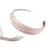 Diadema de Rayas Cuadros Rosa Dulce para Mujer Aplanamiento de Frente Alta Diadema para el Cabello Nueva de Primavera Lazos para el Cabello Pinzas para el Cabello Accesorios para el Cabello