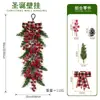 Fita de parede decorativa artificial de Natal para pendurar na parede, estilo europeu e americano, para interiores, com galhos soltos, bagas vermelhas e pinhas.