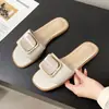 Pantuflas para Mujer para Usar Afuera, Nuevo Estilo 2026, Slip-Ons de Suela Plana, Diseño Francés, Sensación de Alta Gama, Vacaciones en la Playa