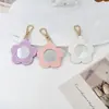 Chaveiro Criativo Transfronteiriço Espelho de Flor Pingente de Bolsa Espelho de Maquiagem Portátil de Couro Decoração de Bolsa para Melhor Amigo