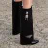 Botas de tacón de cuña sin cordones de nuevo estilo Otoño e Invierno 2026 con cierre metálico, tacones altos largos para desfiles, botas de pasarela