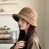 Nuevo sombrero para mujer para otoño e invierno, moderno, casual, sombrero tipo cubo versátil, estilo coreano, elegante, cálido, adecuado para viajes al aire libre, sombrero de pescador al por mayor