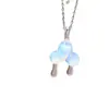 Joias de Vidro Feitas à Mão, Colar Sonhador em Formato de Nuvem e Gota de Chuva, Pingente de Vidro, Nicho de Luxo Leve, Essencial para Presente de Alto Padrão