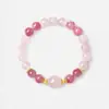 Nuevo Pulsera de Cristal Rosa del Mar de China Oriental Estilo Chino Cristal Natural para Mujer Venta al por Mayor Pulsera de Cristal Fresa Amor para Niñas Diseño Regalo