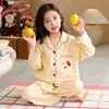 Pijama Infantil Meninas Primavera Outono Inverno Manga Longa Algodão Nuvem Bordado Concha Médio Grande Crianças Meninas Conjunto de Roupas para Casa
