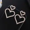 Brincos de moda amor strass corrente de garra Coração de pêssego cheio de diamantes melhor venda transfronteiriça fabricantes estoque E675