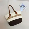 Bolsa tote de palha trançada listrada estilo casual para mulheres, novo modelo 2026, bolsa de ombro de grande capacidade, bolsa de praia estilo japonês e coreano