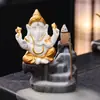 Artesanía de Quemador de Incienso de Flujo Inverso Cerámico para el Hogar Transfronterizo, Adornos para la Sala de Estar, Estatuas de Buda, Estatuas de Ganesha, Decoraciones para Quemadores de Incienso