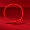 Pulsera de Cuerda Roja con Piedra de Proyección Nano Microtallada Tejida a Mano con los Doce Animales del Zodíaco y sus Deidades Guardianas