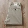 Pantalones casuales rectos de negocios para hombre de mediana edad, finos, color caqui, holgados, transpirables, lavados, microelásticos, para verano 2024