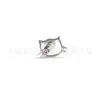 Brincos de Titânio F136 Gatinho Fofo Vazado Zircônia 0.9 Dente Piercing Labial G23 Joia