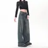 Jeans de pierna ancha estilo americano retro nostálgico para mujer, corte holgado, tiro alto, nueva colección primavera/otoño 2026, pantalones de pierna recta fluidos hasta el suelo