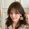 Aretes Dopamina Flor Colorida con Borla, Aretes Femeninos Exagerados Estilo Vacacional, Aretes de Verano Únicos de Nicho