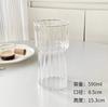Taza de agua de vidrio con patrón vertical, ajustada a la cintura, de borosilicato transparente de una sola capa, taza de café con rayas para el hogar, taza de leche para el desayuno