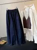 Pantalones cropped de algodón lavado estilo japonés y coreano, elásticos, de cintura alta, holgados, pierna ancha, para mujer, nueva colección de otoño, dobladillo con volantes, versátiles, casuales, adelgazantes