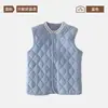 Colete Infantil Meninos Meninas Inverno Plus Veludo Espessado Caxemira Seda Uniforme Escolar Essencial Camada Base Colete Quente Roupa Íntima Top Sem Mangas