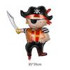 Balão de filme de alumínio pirata transfronteiriço, navio pirata de Santiago, atirador de elite, decoração de festa de aniversário infantil, balão