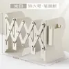 Soporte de libro retráctil con portalápices, estante de almacenamiento y organizador de libros para escritorio, estante metálico para escritorio de oficina