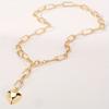 Collar con Colgante de Cadena Pclip en Forma de Corazón Hip-hop para Mujer Chapado en Oro Sencillo y Moderno de Estilo Ins Transfronterizo Europeo y Americano