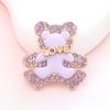 Nuevos accesorios DIY de oso con incrustaciones de diamantes de aleación de zinc, cartas de amor, oso pintado, pegatina para funda de teléfono móvil, accesorios de diamantes