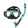 Equipo de buceo: Máscara de buceo de alta definición con graduación y protector nasal integrado, máscara de snorkel para adultos con tubo de snorkel completamente seco