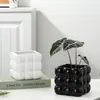 Nuevo macetero cuadrado de cerámica estilo chino, simple y lujoso con un toque de alta gama, adecuado para plantas verdes de interior y plantas en maceta, una pieza decorativa para balcón y sala de estar