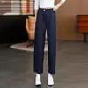 Pantalones Casuales Rectos de Cintura Alta Personalizados para Mujer, Pantalones Largos, Tallas Grandes, Cintura Elástica Amplia, Adelgazantes, Buena Caída, Versátiles, Tela Fina de Otoño, Transpirables