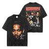 Camiseta de Manga Curta Estampada Kendrick Hip-Hop Americano Kung Fu Transfronteiriça Lavada Solta Pesada Decote Pequeno t