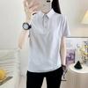 Una playera tipo polo para mujer de manga corta de alta gama para negocios casual, con procesamiento de solapa al por mayor, overol, camiseta de secado rápido, camiseta